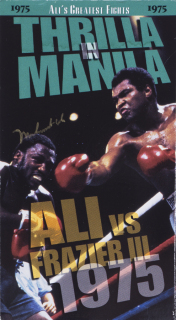 MUHAMMAD ALI SIGNED THRILLA IN MANILA VHS BOX WITH TAPE