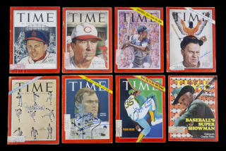 BASEBALL SIGNED TIME MAGAZINES GROUP OF EIGHT