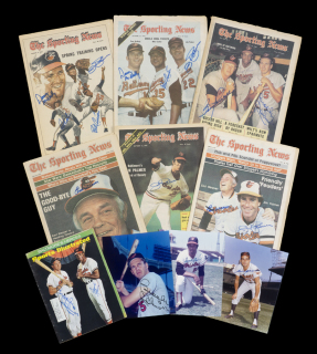BALTIMORE ORIOLES SIGNED PHOTOGRAPHS AND PUBLICATIONS GROUP OF 10