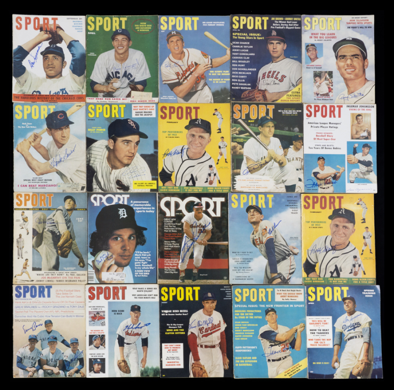 SPORT MAGAZINE 1940s to 1970s SIGNED GROUP OF 41