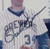 ROBIN YOUNT, ROLLIE FINGERS AND TED SIMMONS SIGNED AND FRAMED PHOTOGRAPH - 3