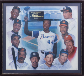 500 HOME RUN HITTERS SIGNED AND FRAMED COLLAGE PRINT