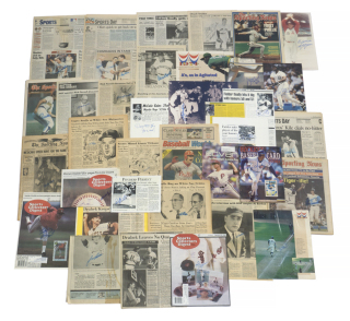BASEBALL SIGNED PHOTOGRAPHS, ARTICLES AND PUBLICATIONS GROUP OF 51
