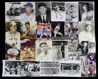 BASEBALL PLAYERS SIGNED PHOTOGRAPHS GROUP OF 27