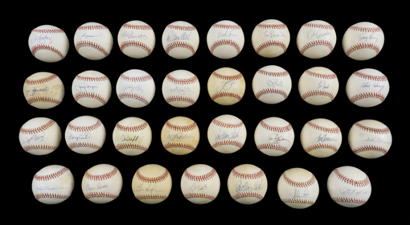 BASEBALL HALL OF FAME MODERN ERA SIGNED BASEBALLS GROUP OF 31