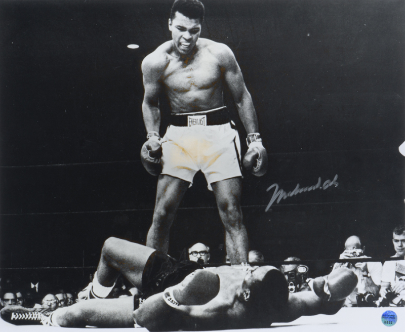 MUHAMMAD ALI OVER SONNY LISTON SIGNED POSTER