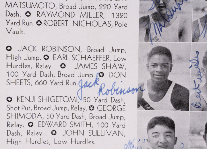 JACKIE ROBINSON DOUBLE-SIGNED HIGH SCHOOL YEARBOOK
