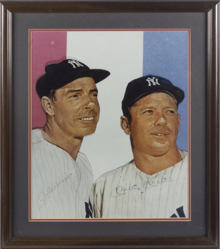 MICKEY MANTLE AND JOE DiMAGGIO SIGNED PRINT