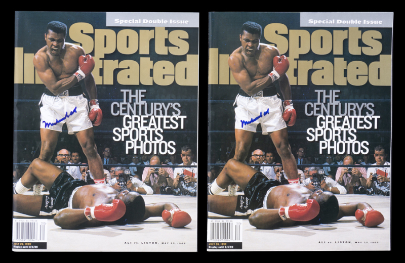 MUHAMMAD ALI SIGNED SPORTS ILLUSTRATED PAIR