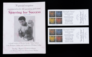 MUHAMMAD ALI SIGNED SPARRING FOR SUCCESS RECEPTION PROGRAM AND EVENT TICKETS