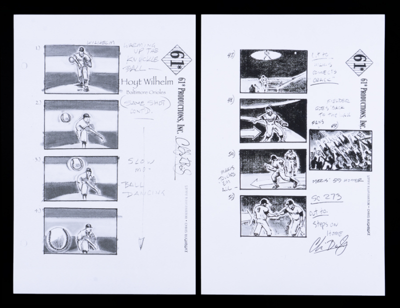 CHRIS BUCHINSKY SIGNED 61* FILM PRODUCTION USED STORYBOARDS PAIR