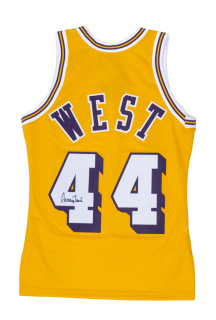 JERRY WEST SIGNED 1971-1972 M&N LOS ANGELES LAKERS JERSEY