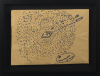 MUHAMMAD ALI HAND DRAWN AND SIGNED ALI VS FRAZIER SKETCH ON SHOPPING BAG