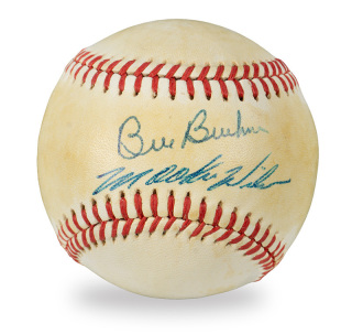 BILL BUCKNER AND MOOKIE WILSON SIGNED BASEBALL