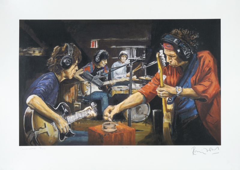 RONNIE WOOD SIGNED LIMITED EDITION 2005 "CONVERSATION PIECE" PRINT HC 1/10