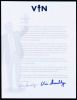 VIN SCULLY SIGNED LOS ANGELES DODGERS RETIREMENT LETTER