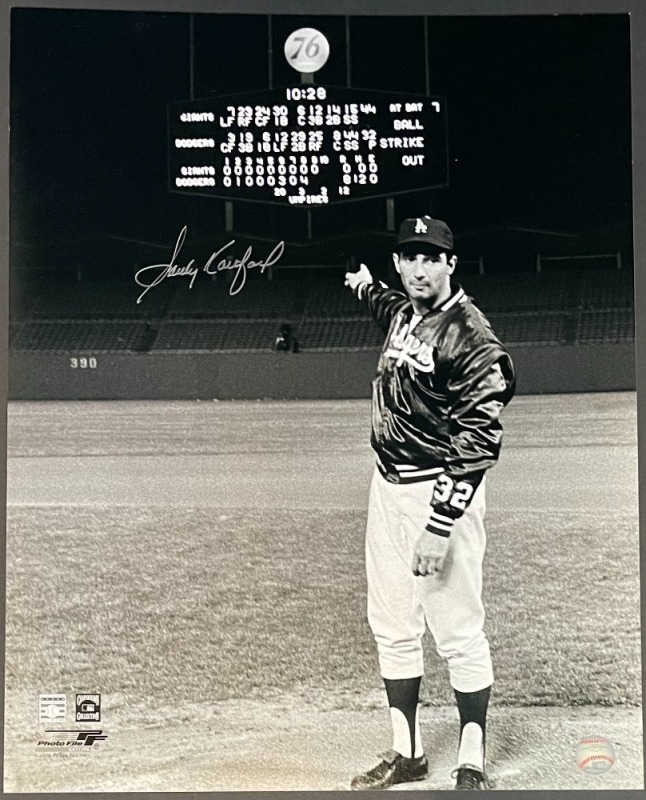 SANDY KOUFAX SIGNED SECOND NO-HITTER POST-GAME PHOTOGRAPH