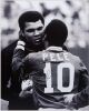 MUHAMMAD ALI AND PELÉ SIGNED CANVAS FROM LAST GAME