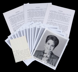 MARY LOU RETTON SIGNED PHOTOGRAPHS, AGREEMENTS AND HAND WRITTEN NOTE