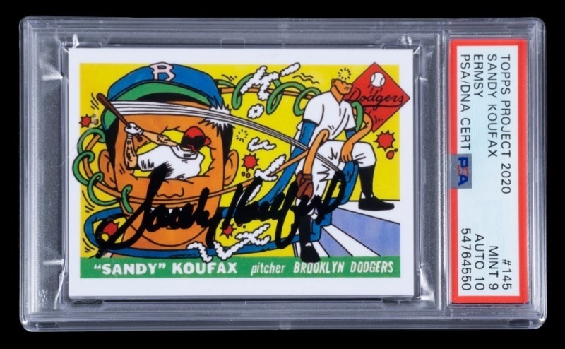 SANDY KOUFAX SIGNED TOPPS PROJECT 2020 CARD - PSA 9 / AUTO 10 - ONE OF THREE - HIGHEST GRADED
