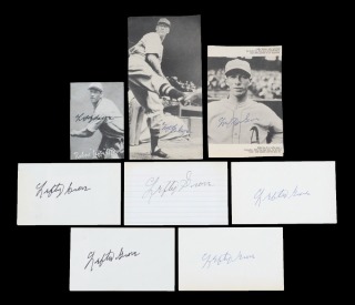 LEFTY GROVE GROUP OF EIGHT SIGNED ITEMS