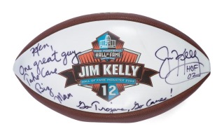 JIM KELLY SIGNED HALL OF FAME FOOTBALL