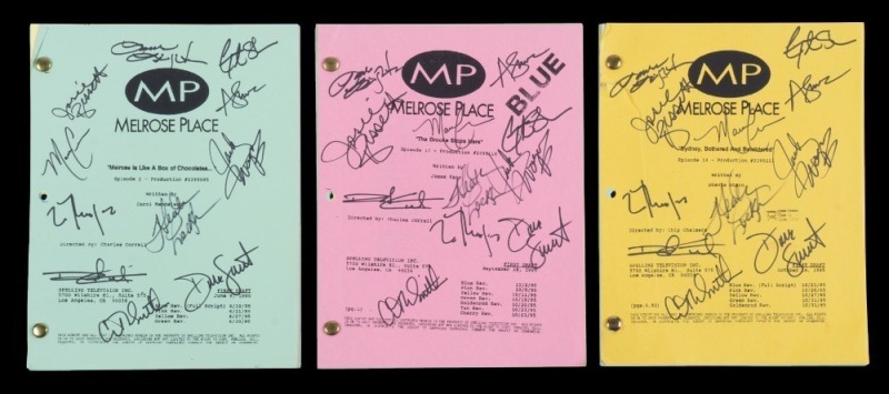 MELROSE PLACE 1995 SIGNED SHOW SCRIPTS GROUP OF THREE