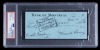 BRANCH RICKEY SIGNED CHECK - PSA AUTHENTIC