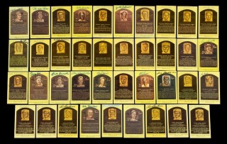 BASEBALL HALL OF FAME SIGNED PLAQUE POSTCARD GROUP OF 39
