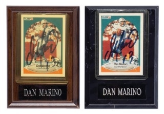 DAN MARINO SIGNED FOOTBALL CARDS PAIR
