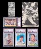 STAN MUSIAL GROUP OF SIGNED BASEBALL CARDS AND NEWSPAPER IMAGES