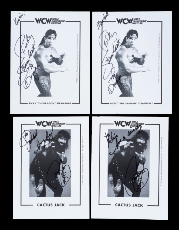 CACTUS JACK AND RICKY STEAMBOAT SIGNED WCW PROMO IMAGES