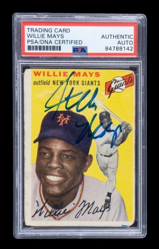 WILLIE MAYS SIGNED 1954 TOPPS CARD #90 - PSA