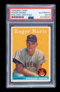 ROGER MARIS SIGNED 1958 TOPPS ROOKIE CARD - PSA