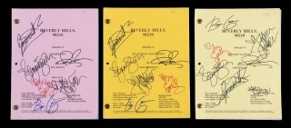 BEVERLY HILLS 90210 1996 CAST SIGNED SCRIPTS GROUP OF THREE