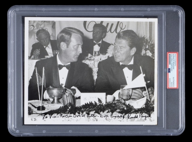 RONALD REAGAN SIGNED PHOTOGRAPH TO VIN SCULLY