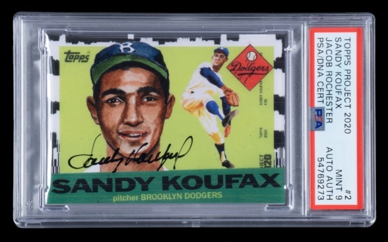 SANDY KOUFAX SIGNED TOPPS PROJECT 2020 CARD - PSA 9 / AUTHENTIC AUTO - ONE OF ONE