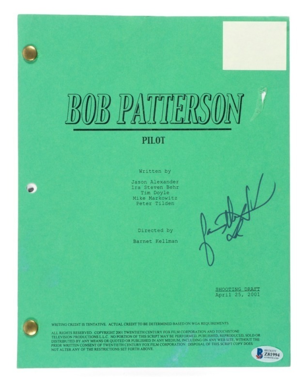 JASON ALEXANDER SIGNED BOB PATTERSON SCRIPT