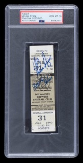 NOLAN RYAN SIGNED & INSCRIBED 300TH WIN FULL GAME TICKET