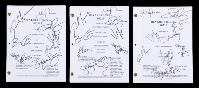BEVERLY HILLS 90210 1999 CAST SIGNED SCRIPTS GROUP OF THREE