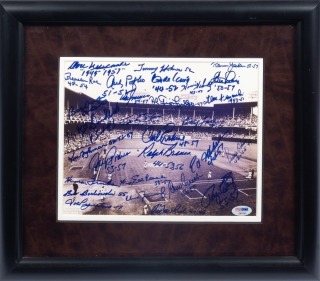 EBBETS FIELD PHOTOGRAPH SIGNED BY 29 BROOKLYN DODGERS GREATS