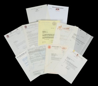 GROUP OF BASEBALL CORRESPONDENCE WITH PLAYER CONTRACT