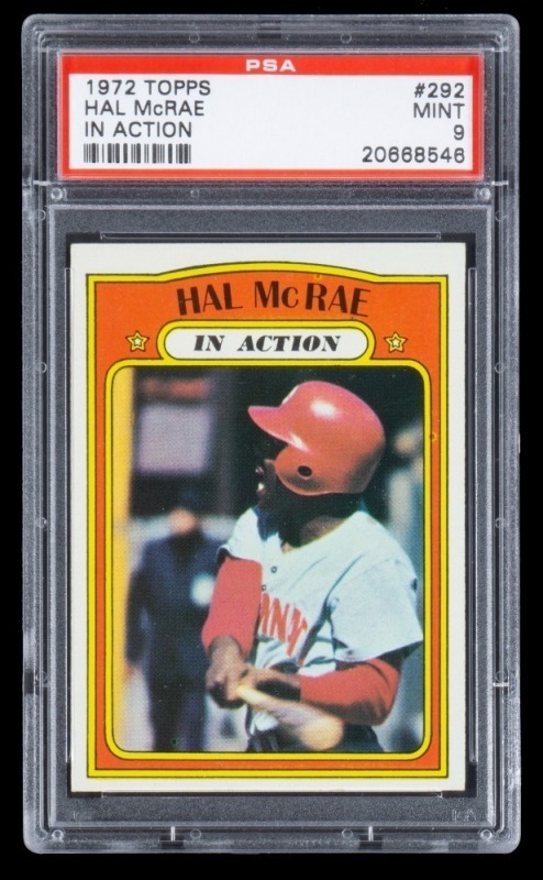 HAL McRAE 1972 TOPPS "IN ACTION" CARD #292 - PSA 9