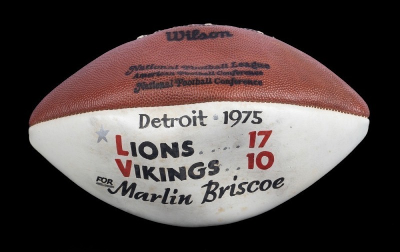 MARLIN BRISCOE 1975 DETRIOT LIONS GAME BALL