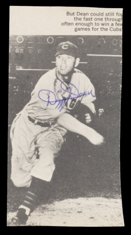 DIZZY DEAN SIGNED SMALL IMAGE - JSA