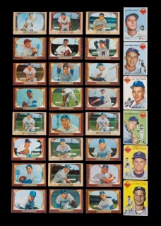 1954 TOPPS & 1955 BOWMAN BROOKLYN DODGERS CARD GROUP OF 30