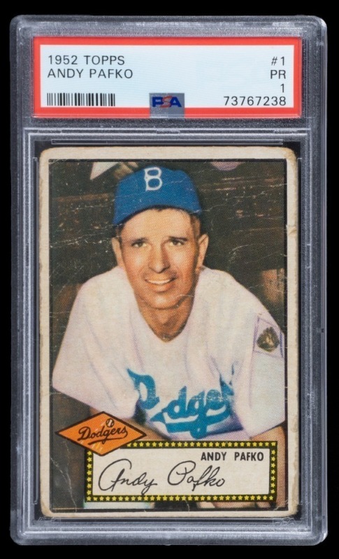 ANDY PAFKO 1952 TOPPS BASEBALL CARD PSA 1