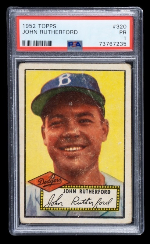 JOHN RUTHERFORD 1952 TOPPS BASEBALL CARD PSA 1