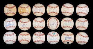 AMERICAN LEAGUE ALL-STARS SIGNED BASEBALLS GROUP OF 19