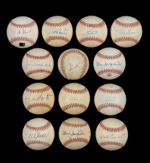 NATIONAL LEAGUE ALL-STARS GROUP OF SIGNED BASEBALLS GROUP OF 13